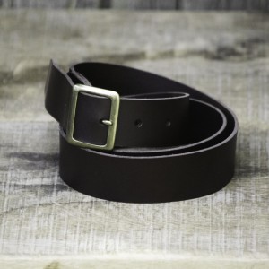 CEINTURE CUIR VÉGÉTAL BRUN LAITON| La jean